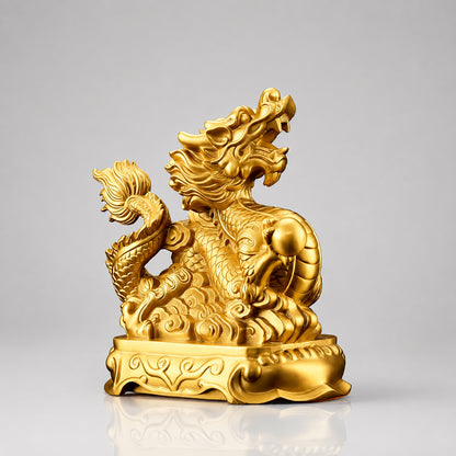 Brass Prosperity Dragon Statue