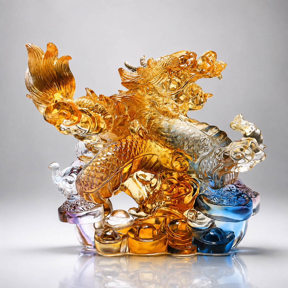 Coloured Glaze Dragon Statue