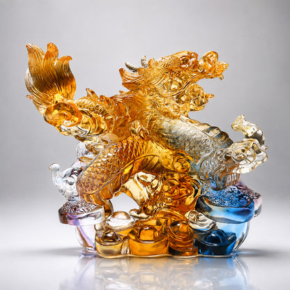 Coloured Glaze Dragon Statue