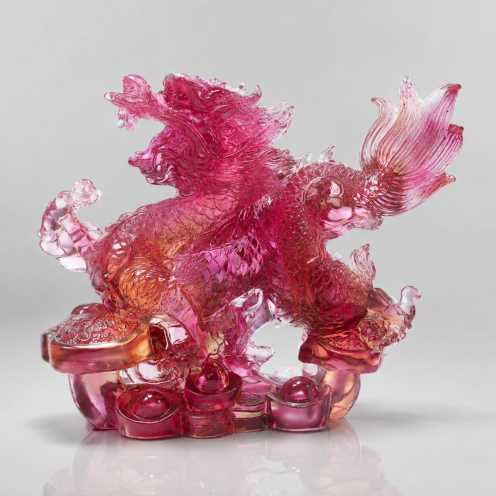 Coloured Glaze Dragon Statue