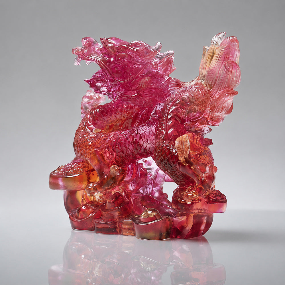 Coloured Glaze Dragon Statue