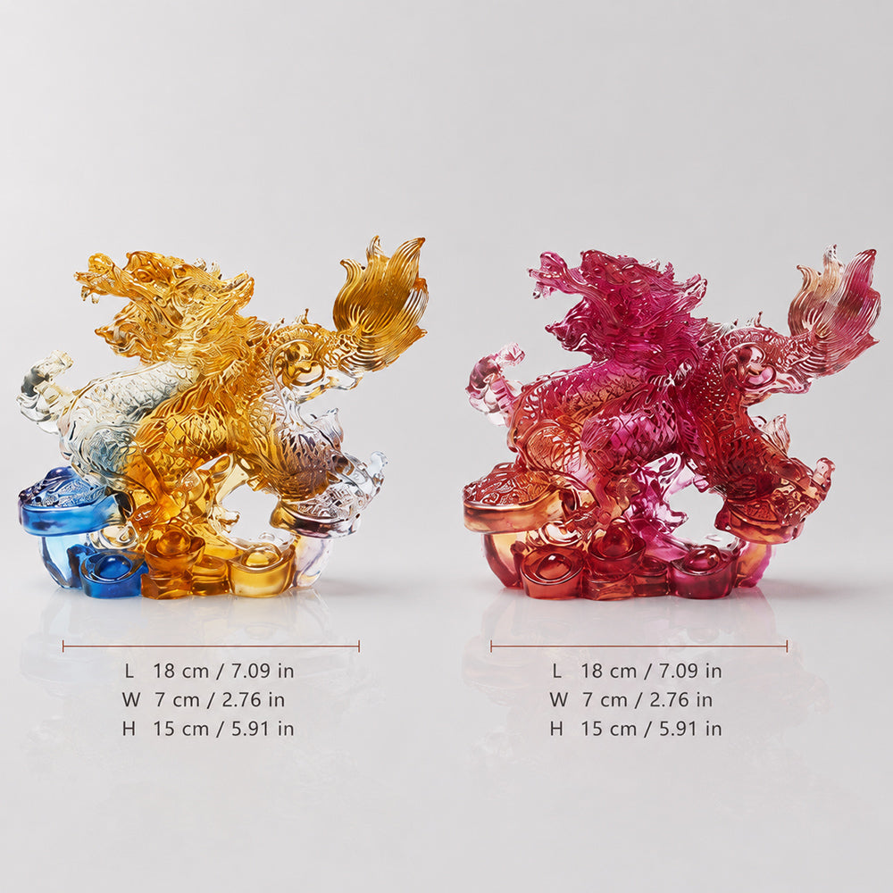 Coloured Glaze Dragon Statue