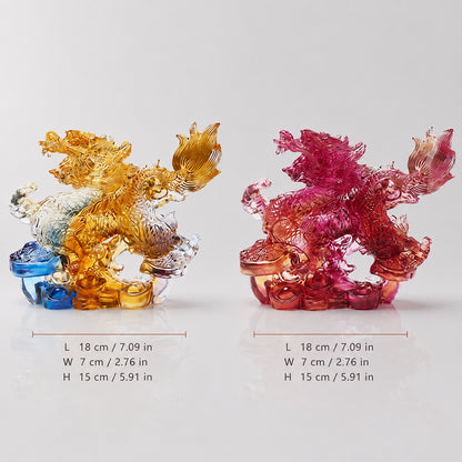 Coloured Glaze Dragon Statue