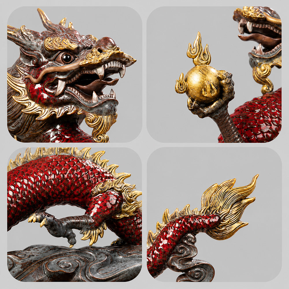 Handcrafted Ceramic Dragon Statue