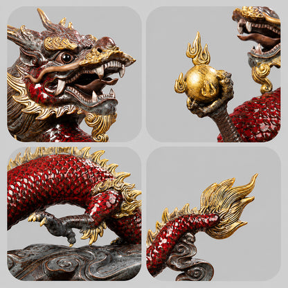 Handcrafted Ceramic Dragon Statue