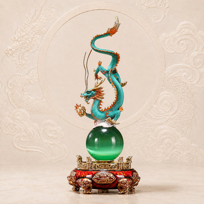 Rotating Brass Dragon Statue