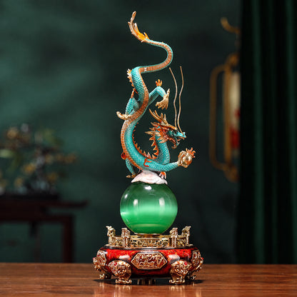 Rotating Brass Dragon Statue