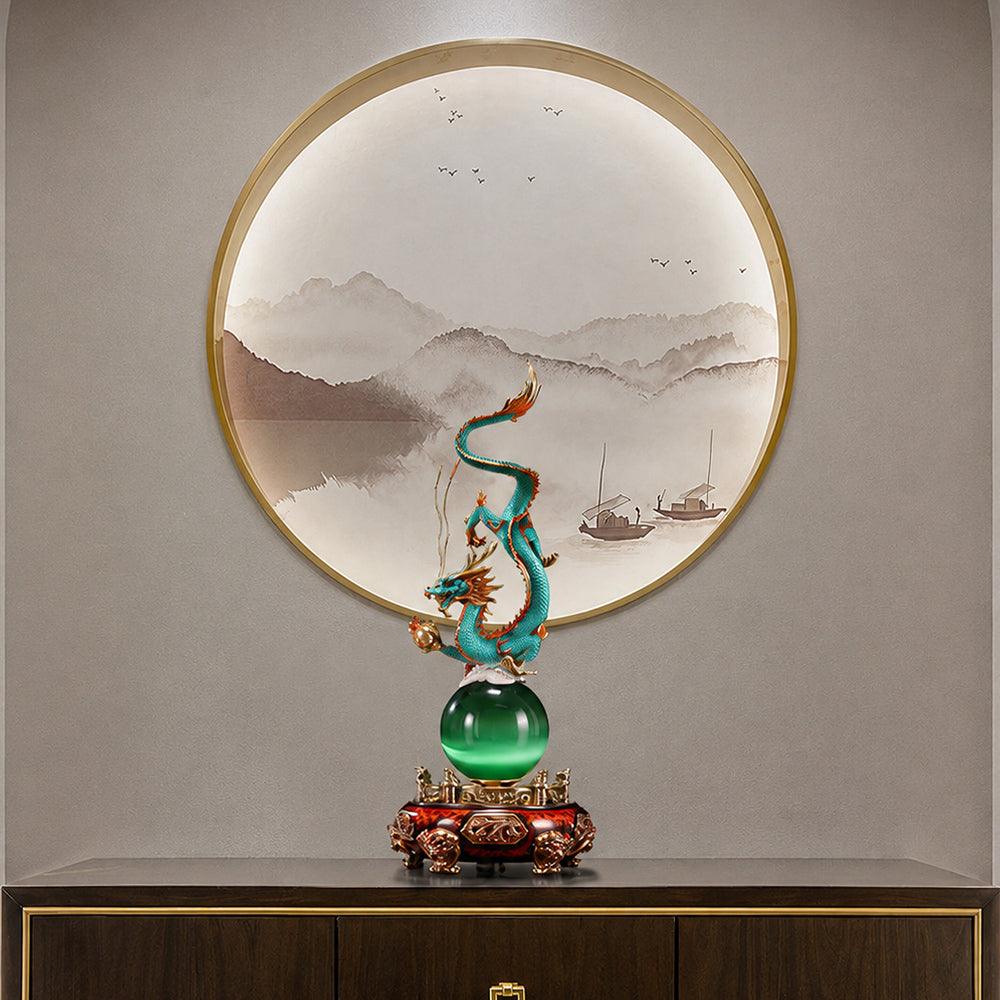 Rotating Brass Dragon Statue