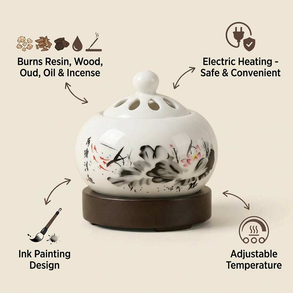 AC110V AC220V Ink Wash Design Incense Burner Electric