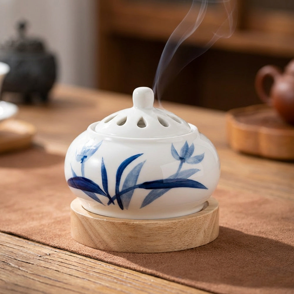 AC110V AC220V Hand-Painted Orchid Design Electrical Incense Burner