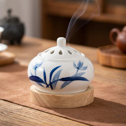 AC110V AC220V Hand-Painted Orchid Design Electrical Incense Burner