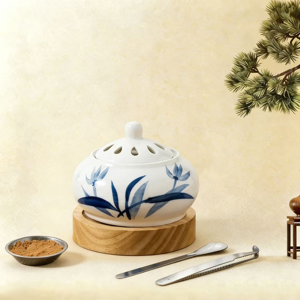 AC110V AC220V Hand-Painted Orchid Design Electrical Incense Burner