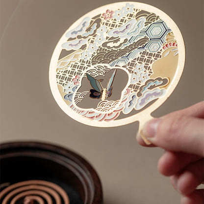 Exquisite Hand-made Wooden Incense Burner with Butterfly Decoration