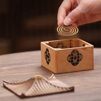 Wooden Incense Burner with the Ancient Style of Pavilion