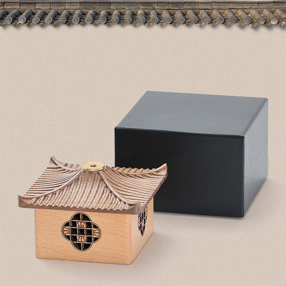 Wooden Incense Burner with the Ancient Style of Pavilion