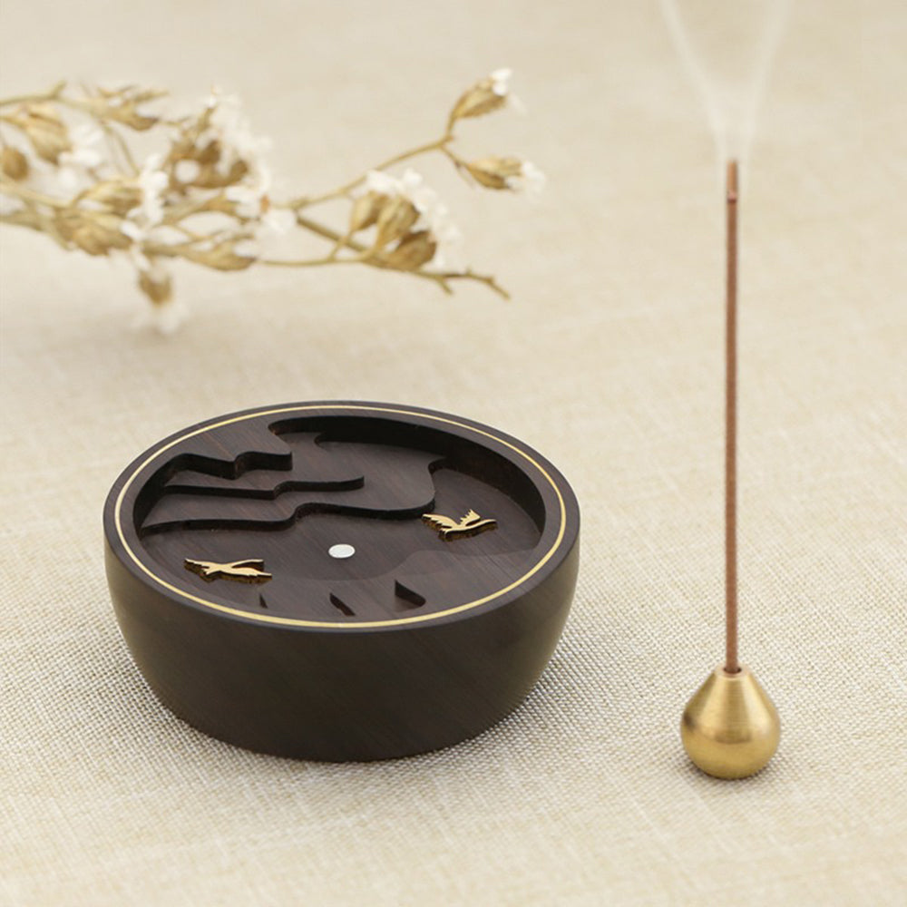 Terraced Landscape Wooden Incense Holder