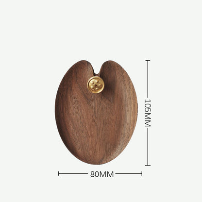 Elegant Brass Lotus Wooden Incense Holder