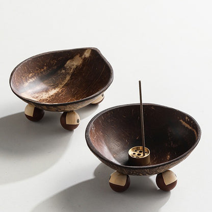 Natural Coconut Shell Japanese Incense Holder