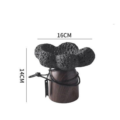 Cement And Walnut Japanese Incense Holder