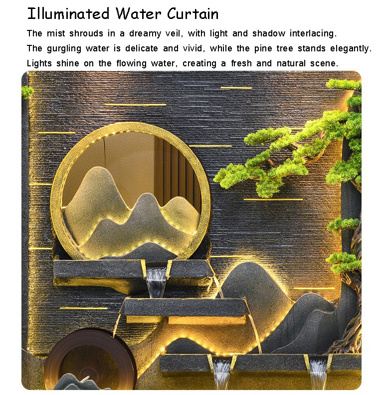 Mountain And Chinese Landscape Indoor Waterfall For Home