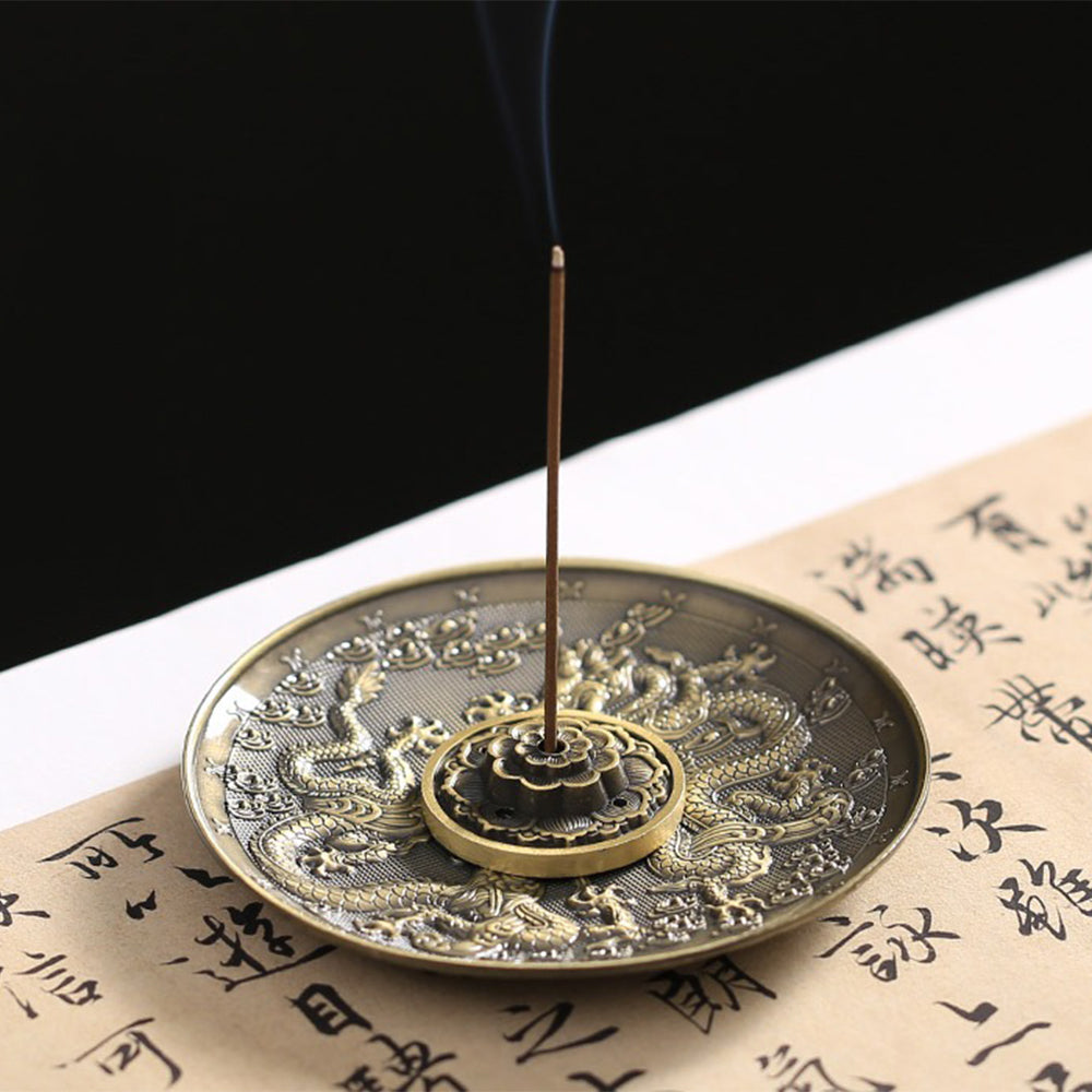 Double-Dragon Blessing Incense Burner