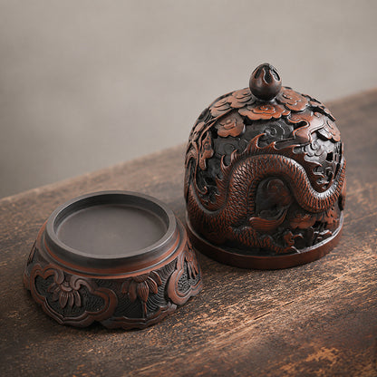Handmade Purple Clay Dragon Incense Burner