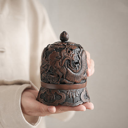 Handmade Purple Clay Dragon Incense Burner