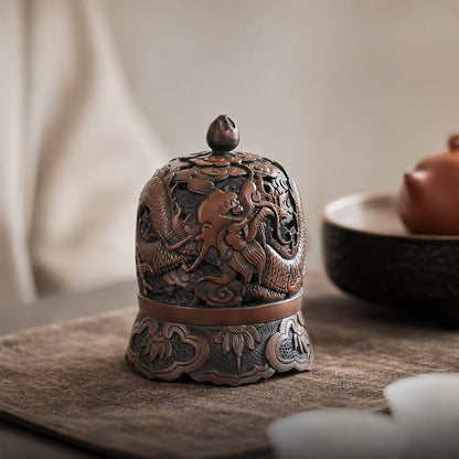 Handmade Purple Clay Dragon Incense Burner