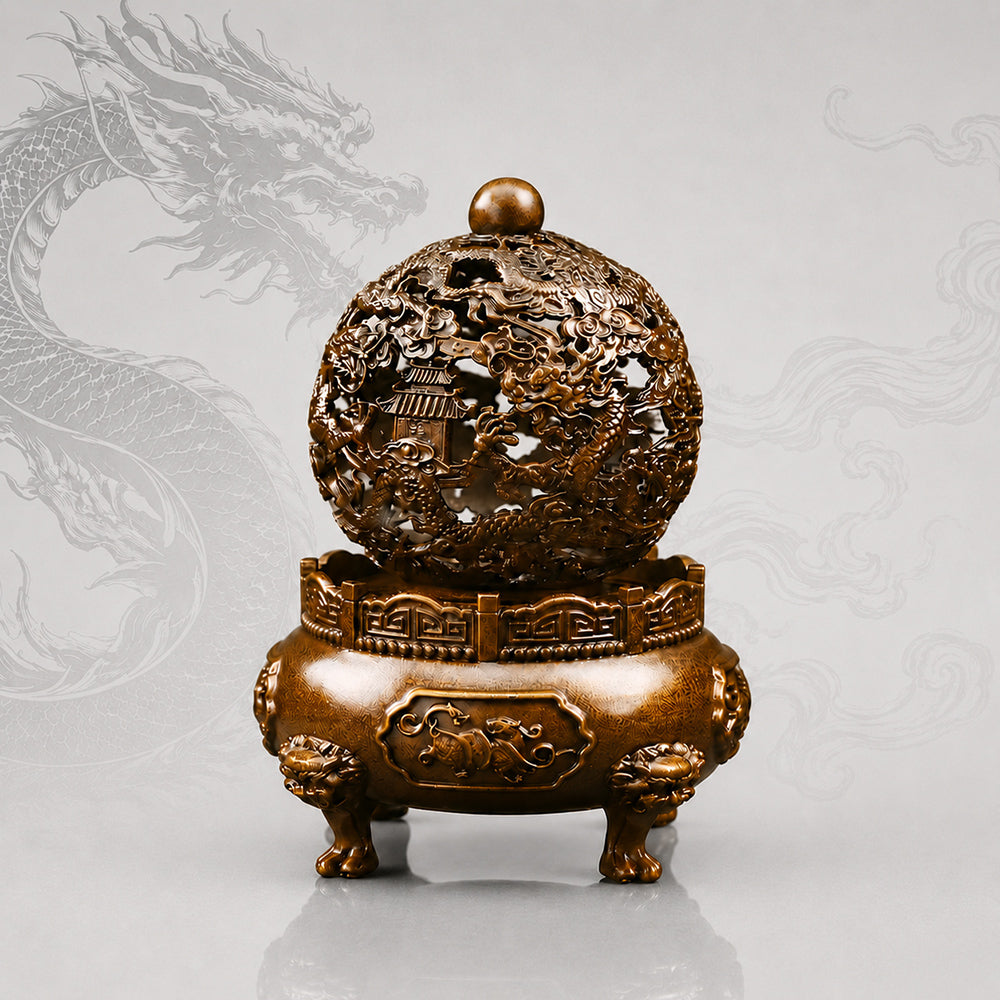 Rotatable Split Style Dragon Incense Burner