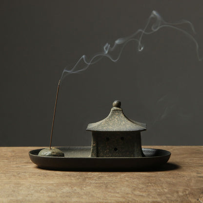 Pavilion Japanese Incense Burner With Copper Incense Holder
