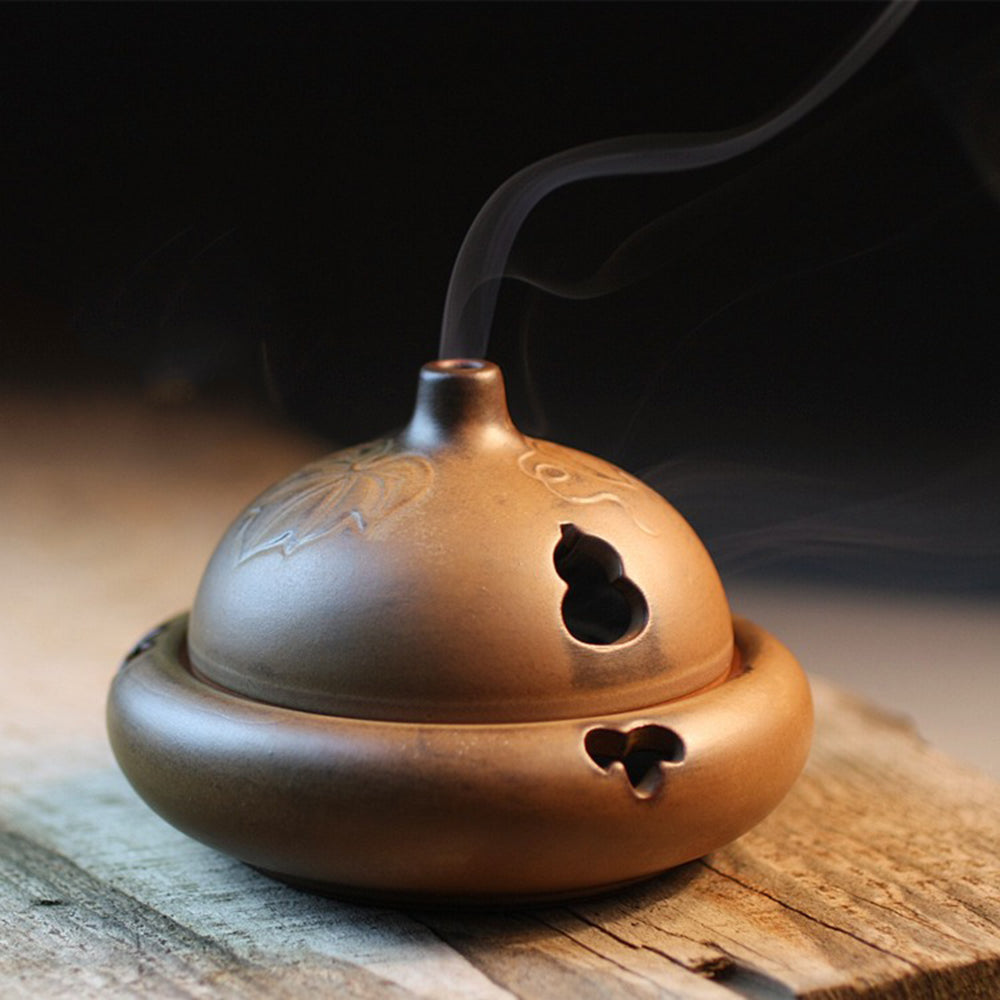 Gourd Hollow Design Japanese Incense Burner