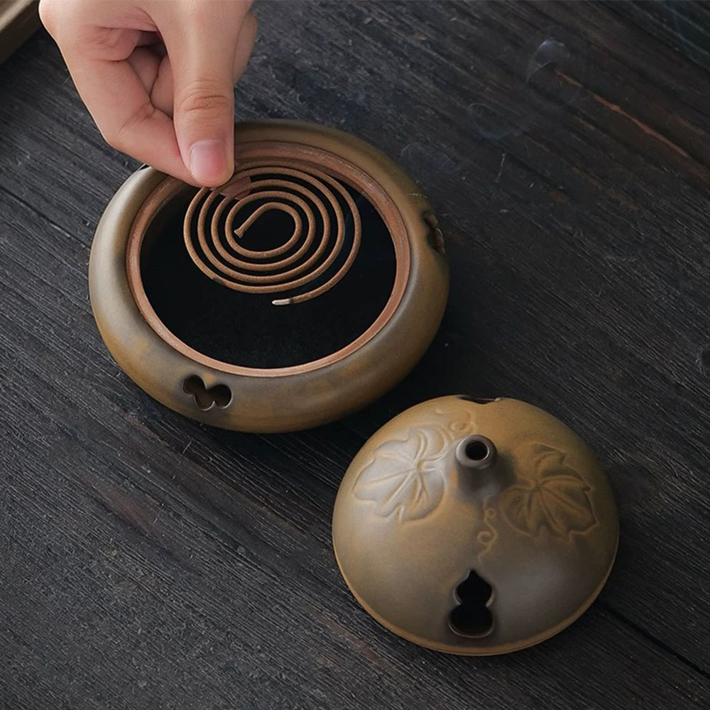 Gourd Hollow Design Japanese Incense Burner