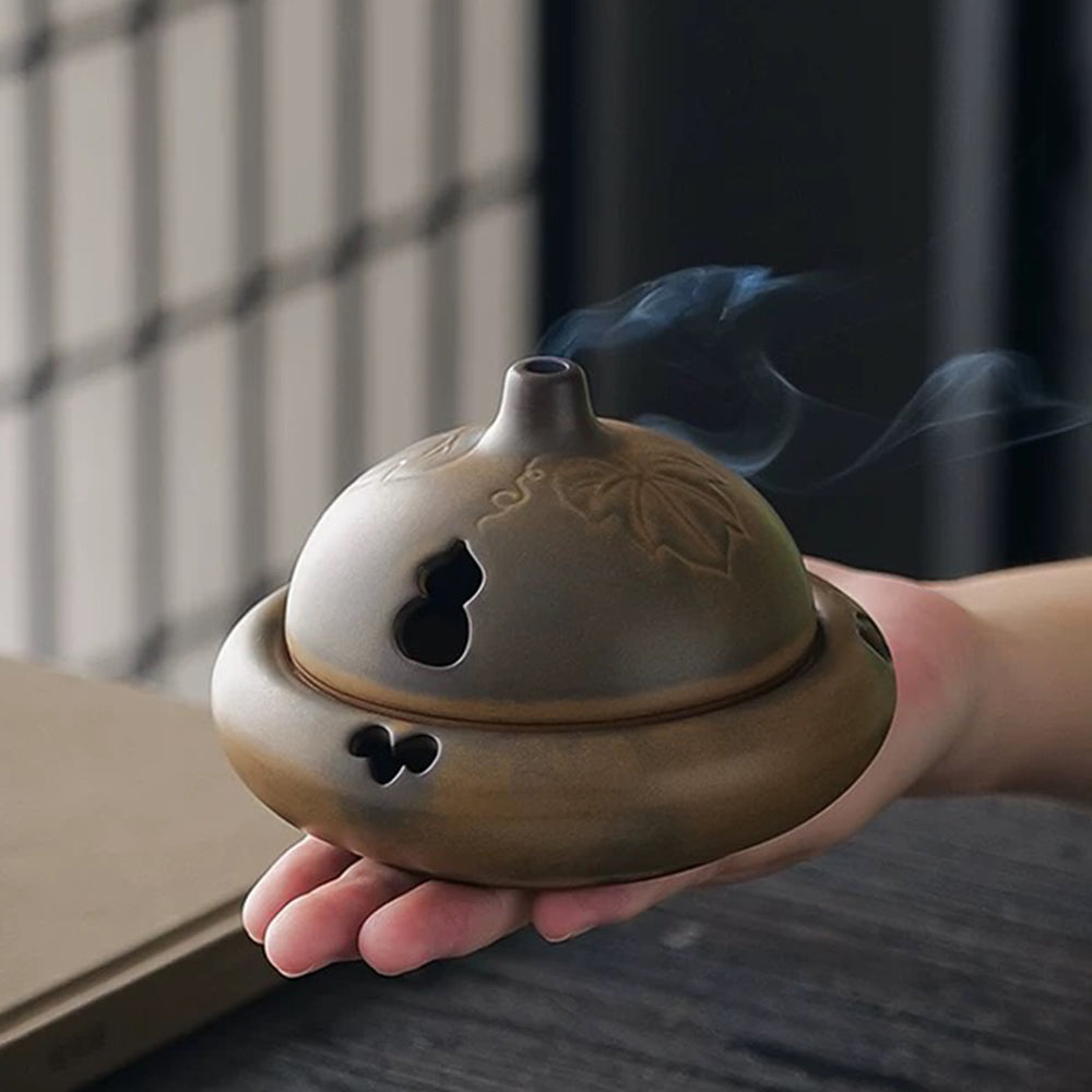 Gourd Hollow Design Japanese Incense Burner