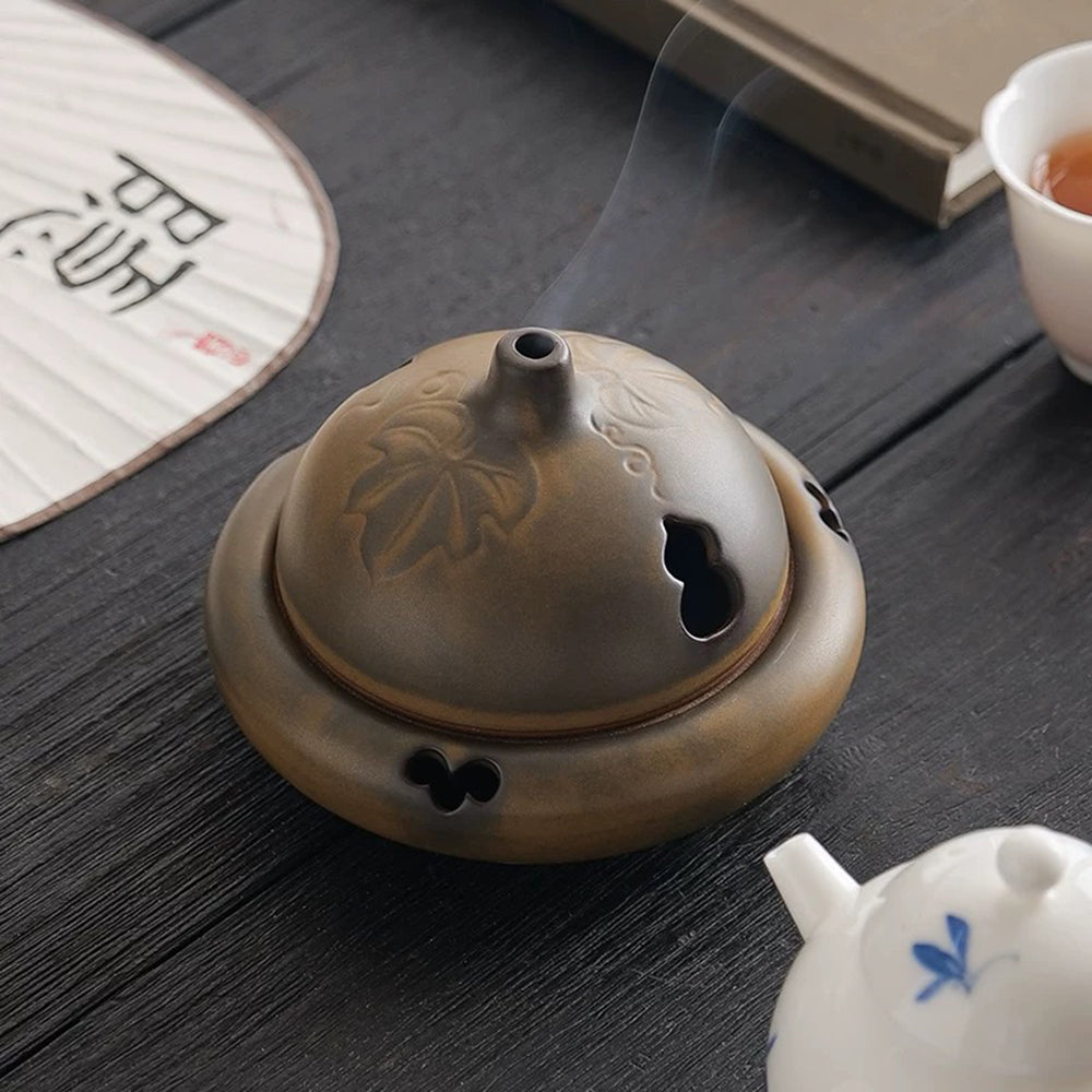 Gourd Hollow Design Japanese Incense Burner