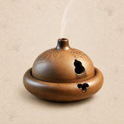 Gourd Hollow Design Japanese Incense Burner