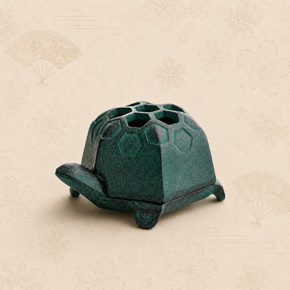 Cast Iron Japanese Incense Burner With Turtle Design