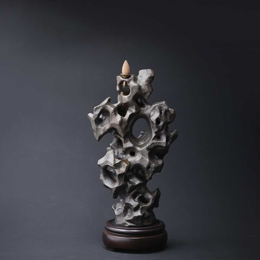 Waterfall Incense Burner With Taihu Stone Design
