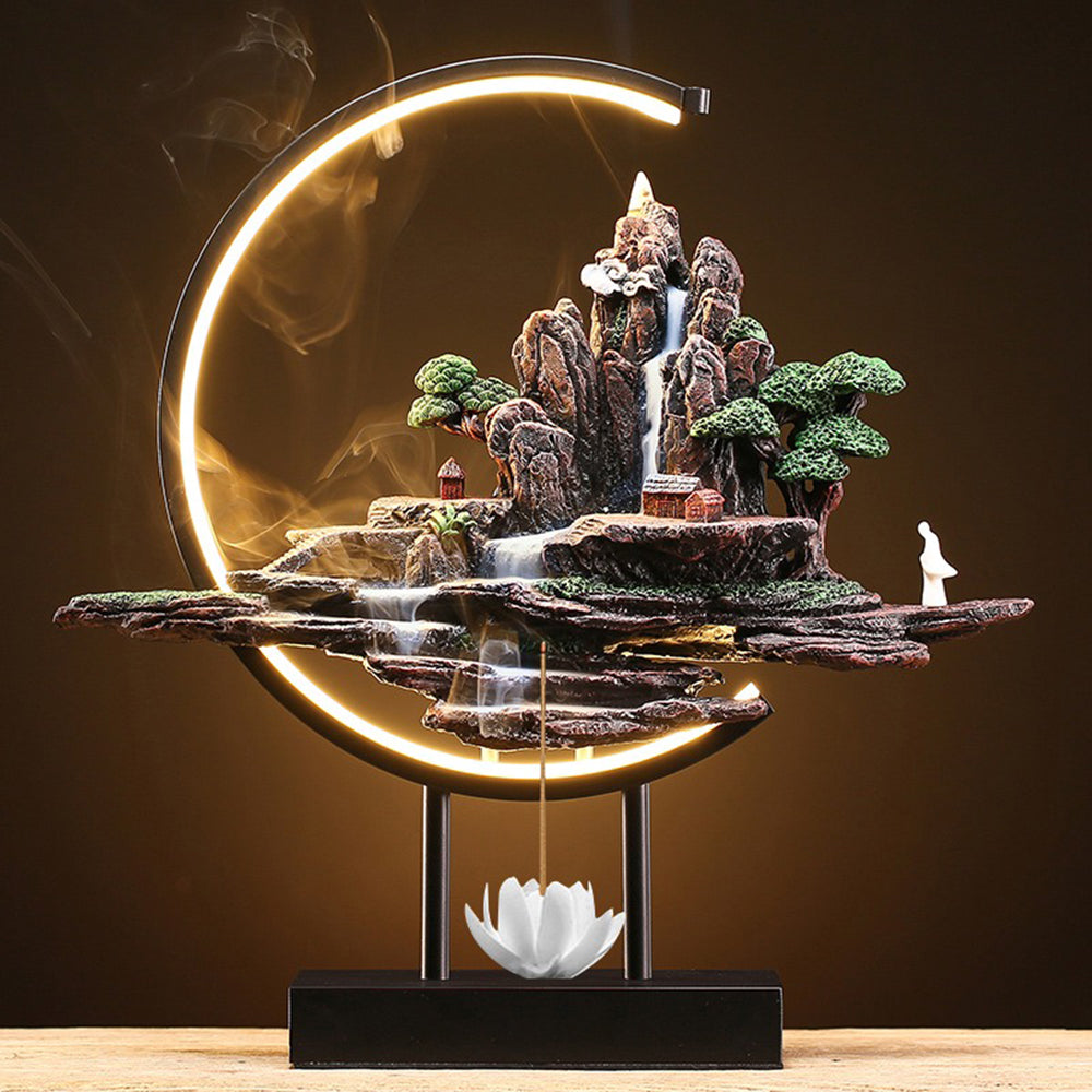 Waterfall Incense Burner With Light Design
