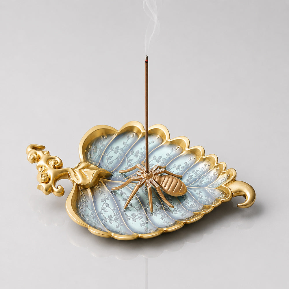 Bodhi Leaf And Spider Blessing Incense Stick Burner