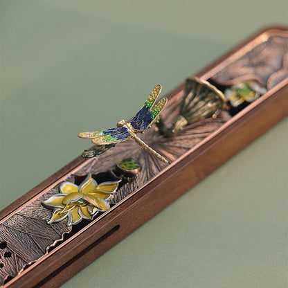 Black Walnut Enamel Hollow Incense Box