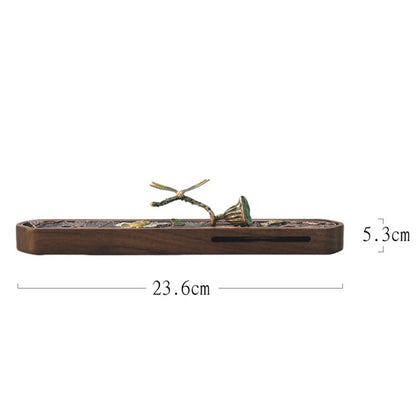 Black Walnut Enamel Hollow Incense Box