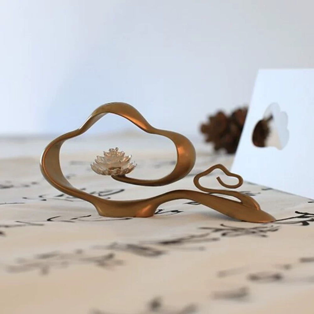 Pure Silver Lotus And  Brass Cloud Incense Holder