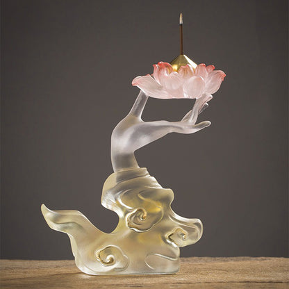 Coloured Glaze Lotus Stick Incense Holder