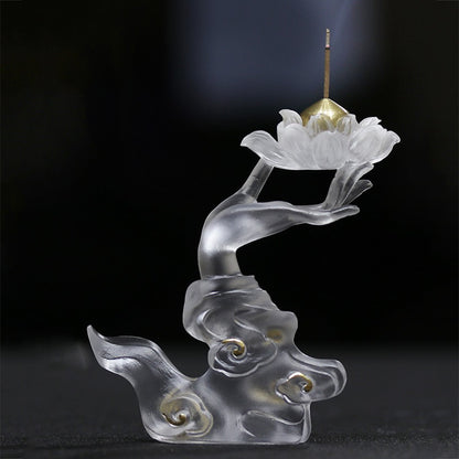Coloured Glaze Lotus Stick Incense Holder