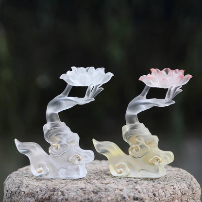 Coloured Glaze Lotus Stick Incense Holder