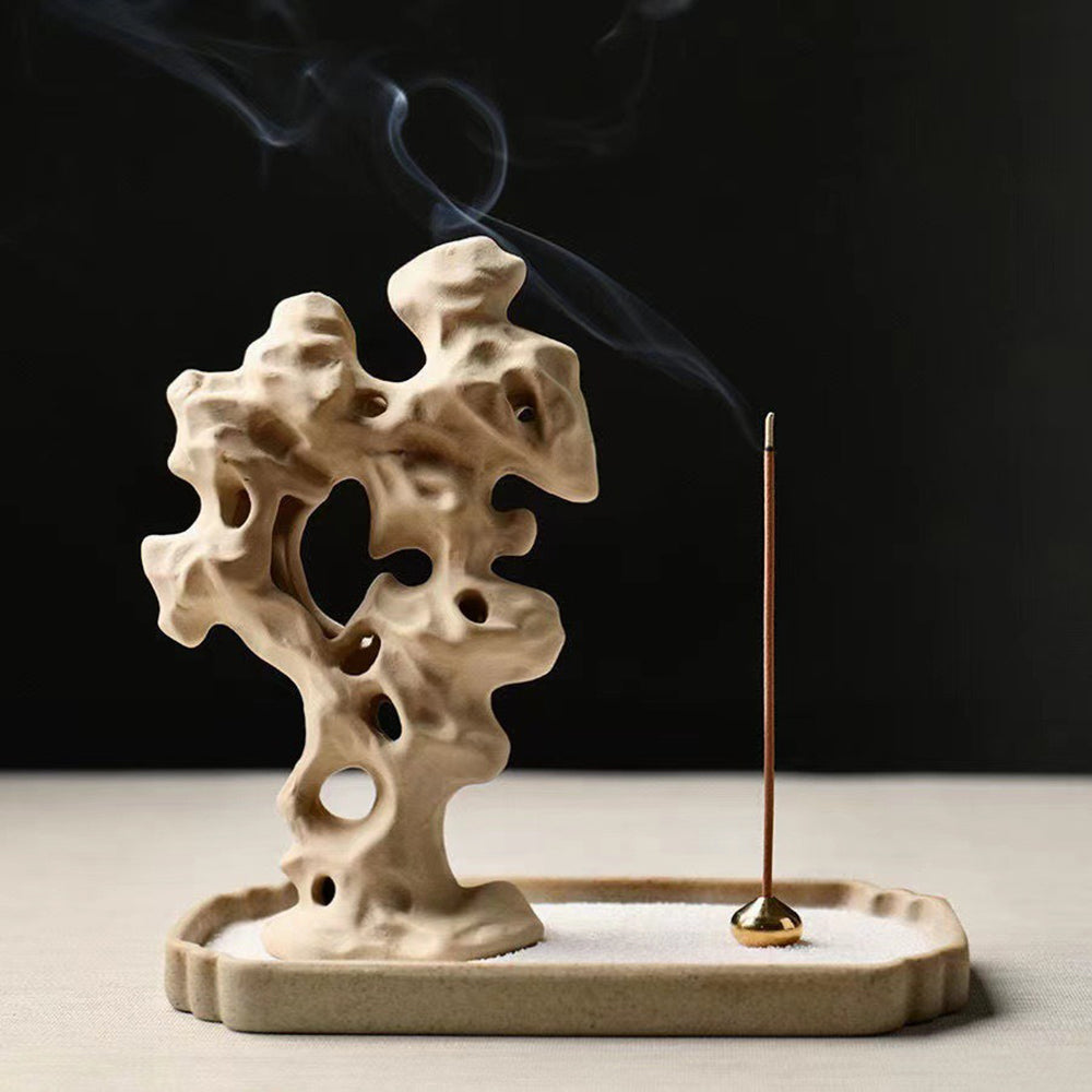 Taihu Stone Shaped Ceramic Incense Holder