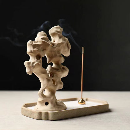 Taihu Stone Shaped Ceramic Incense Holder