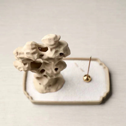 Taihu Stone Shaped Ceramic Incense Holder