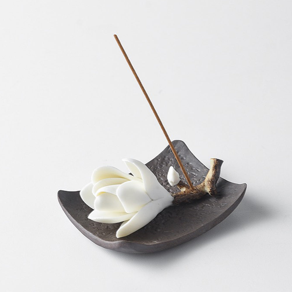 Magnolia Blossom Clay Incense Holder