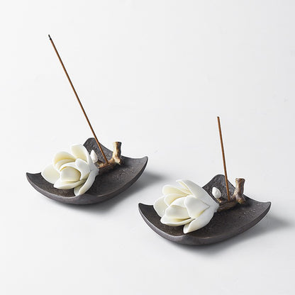 Magnolia Blossom Clay Incense Holder